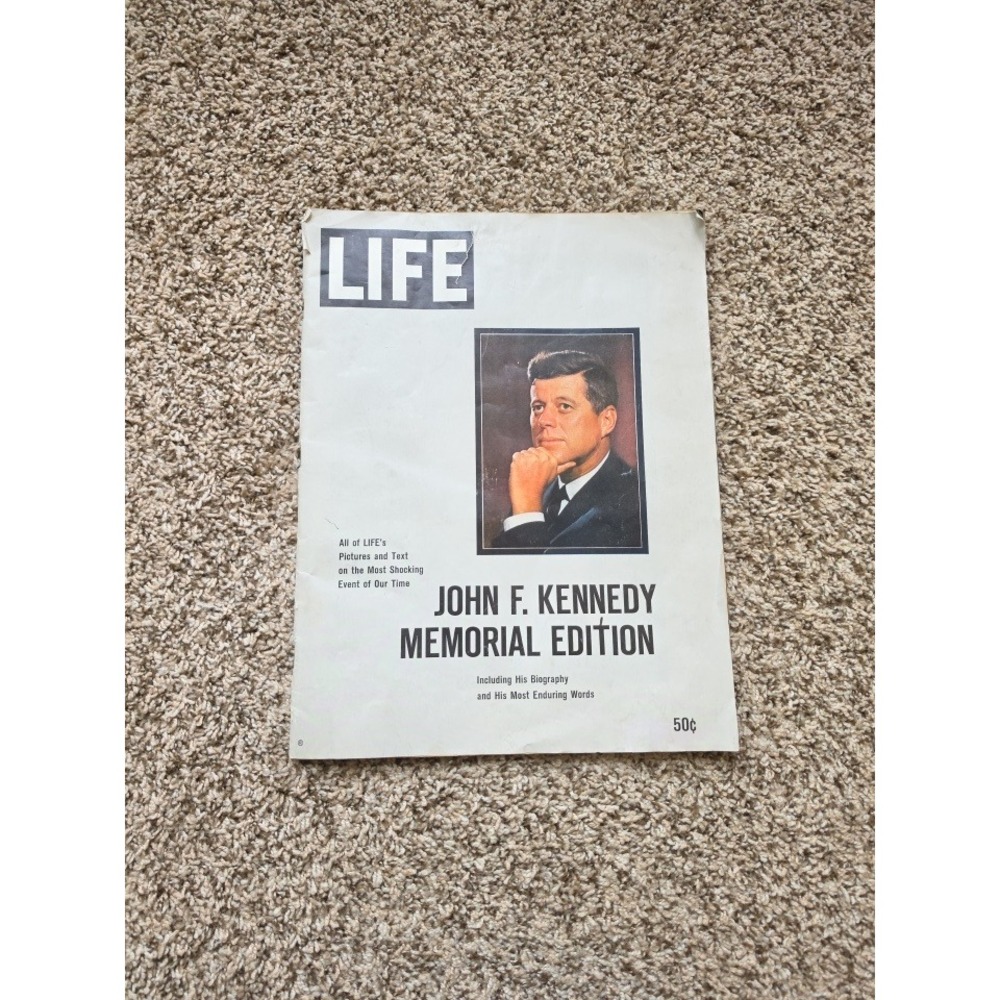 Vintage 1963 LIFE Magazine John F. Kennedy JFK Memorial Edition Biography 50¢